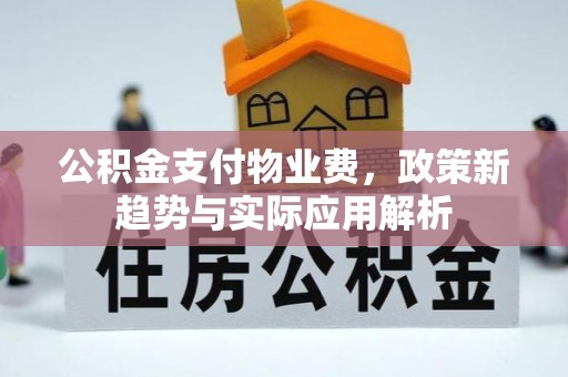 云阳公积金支付物业费，政策新趋势与实际应用解析