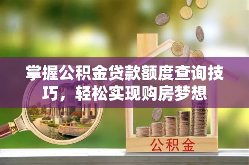 云阳掌握公积金贷款额度查询技巧，轻松实现购房梦想