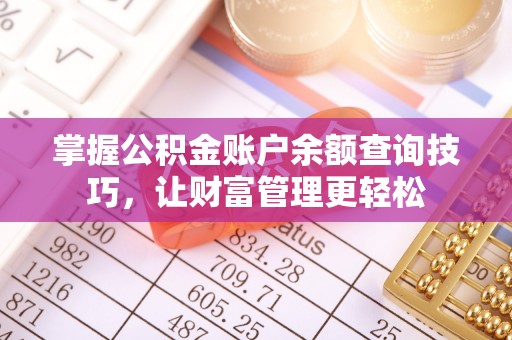 云阳掌握公积金账户余额查询技巧，让财富管理更轻松