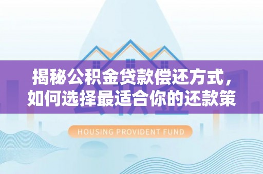 云阳揭秘公积金贷款偿还方式，如何选择最适合你的还款策略？